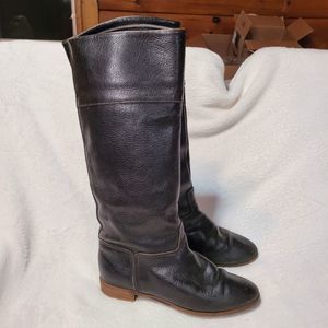 Vintage LL BEAN Boots Tall leather sole & upper size 6.5 black